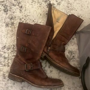 Frye Mid-Calf Buckle Boots